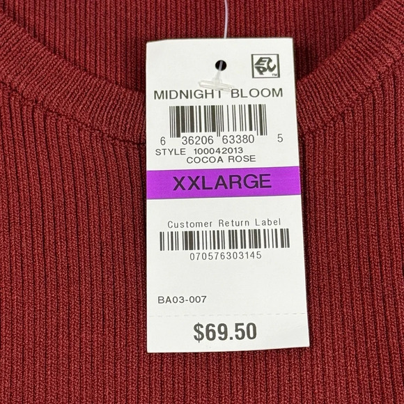 Bar III Midnight Bloom A-Line Mini Dress Womens Size XXL Rust Cold Shoulder NWT - Picture 4 of 10